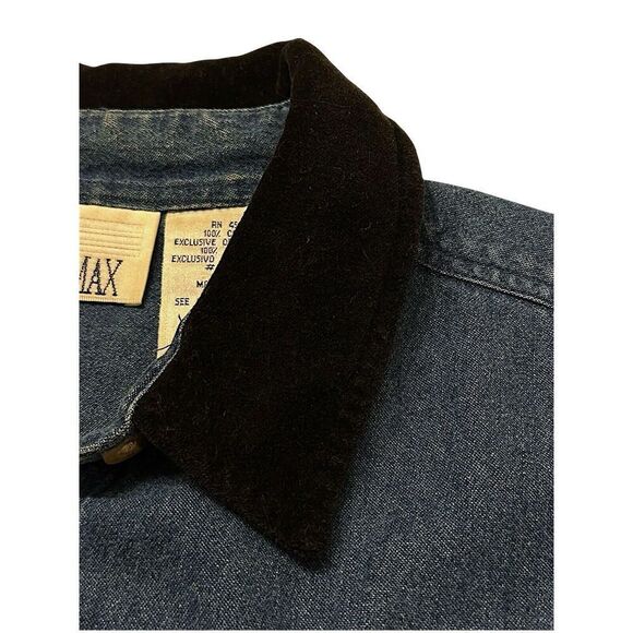 Vintage Denim Casey & Max Christmas Shirt Womens Size XL EMBROIDERED Fast Ship - Picture 3 of 13